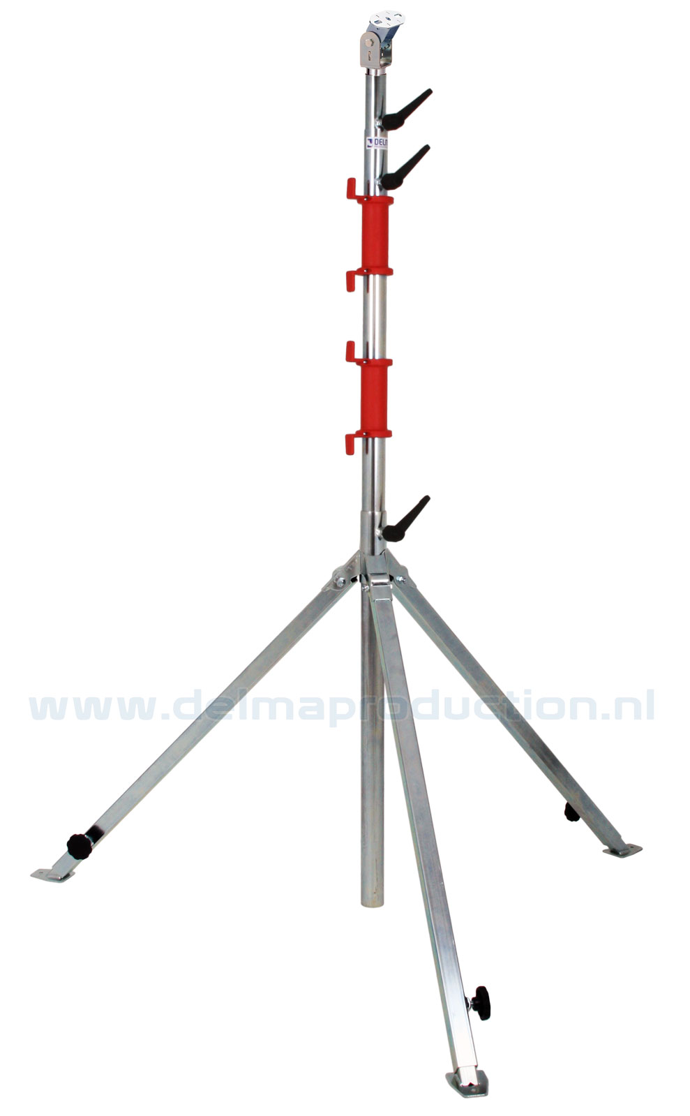 Tripod worklight stand 4-part, adjustable undercarriage, quick adjustment