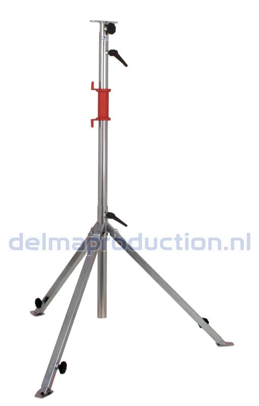 Tripod worklight stand 3-part, adjustable undercarriage, quick release long strip 