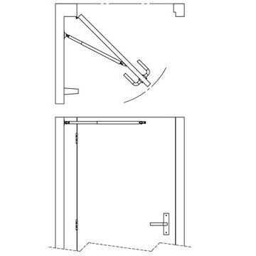 Bevestigingsset deurdemper, deuren zonder bovendorpel (2)